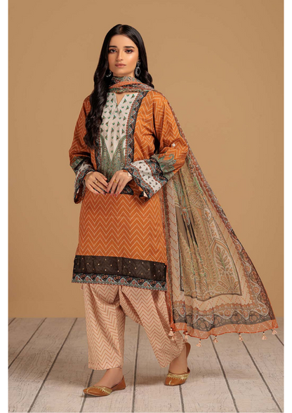 Bonanza Satrangi 100% Original Lawn Dupatta Unstitched 3 Piece