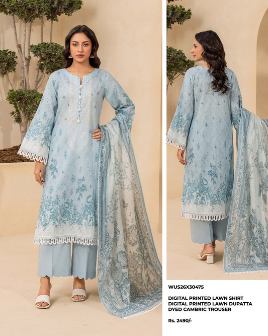 ZELLBURY Unstitched Lawn Collection 2026 Design #WUS26X30475