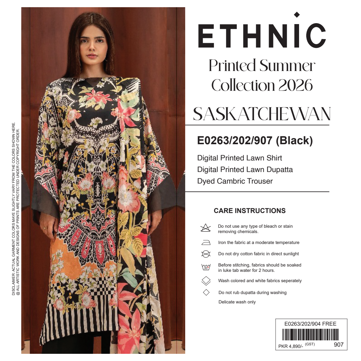 Ethnic Black Digital Printed Lawn Collection