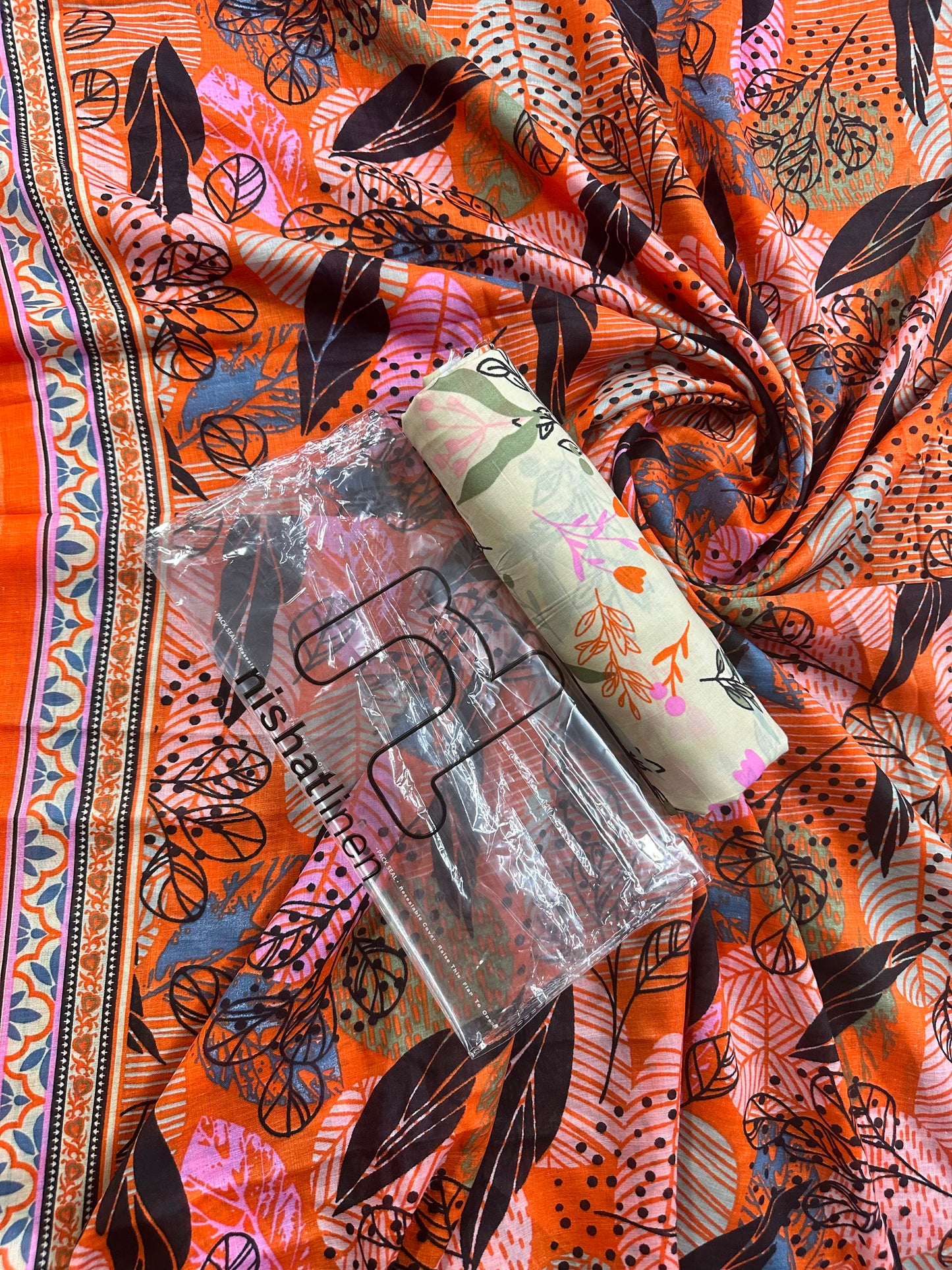 NISHAT 2PCS Beige-Orange S+D