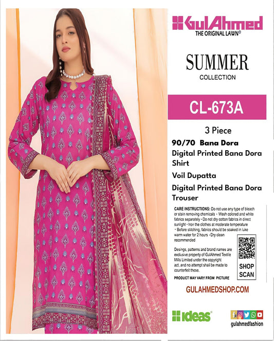 GULAHMED STRIPE LAWN BANADORA 3PC