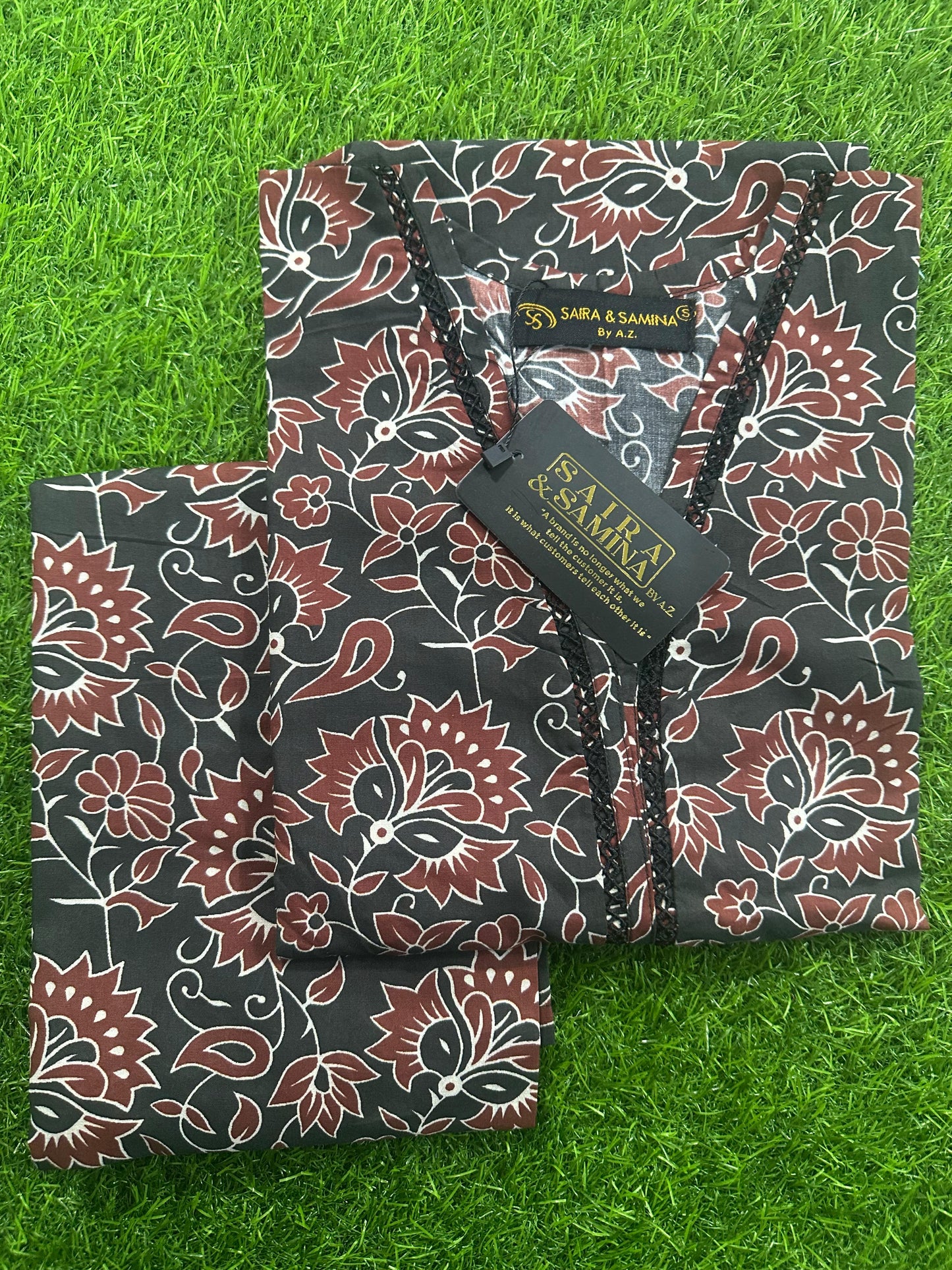 Saira & Samina Stitched CORDSET 2PCs Pure Lawn – Ready to Wear Collection