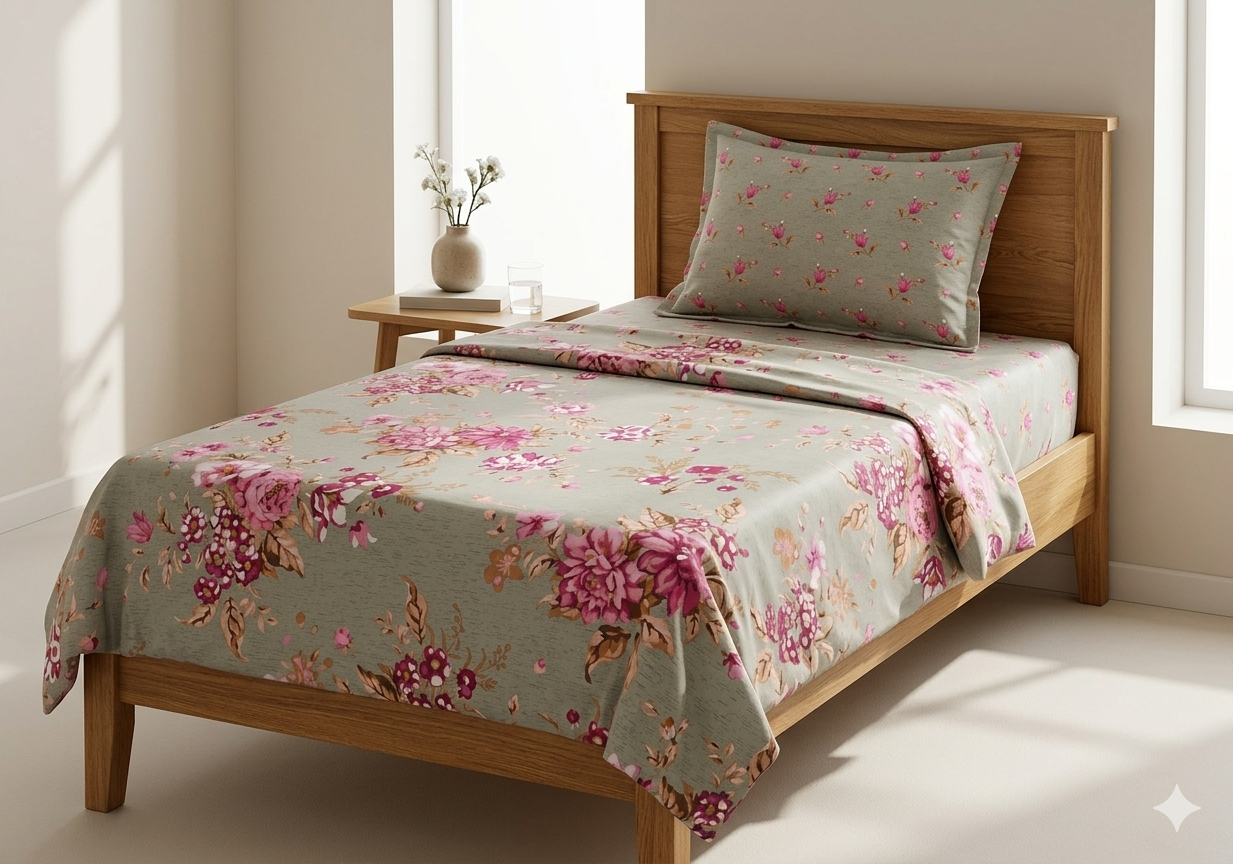 Single Bedsheet Salonika Pure Cotton Printed