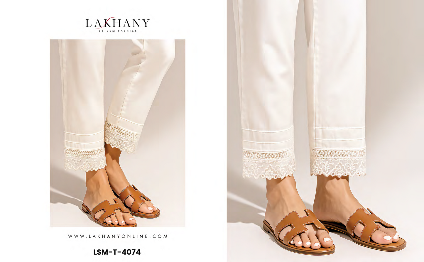 Lakhany 100 % Stitched Bottom in White 🤍