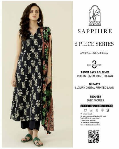 Sapphire Unstitched Lawn 3 Pieces in Wholesale Price 🔥❤️