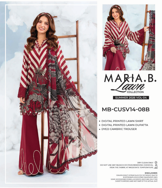 MARIA B® 3PC Printed Lawn Unstitched Collection D-10