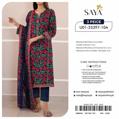 Saya Unstitched 100% Original LAWN 3P Suit In WHOLESALE PRICE 💯✨
