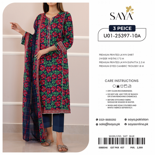 Saya Unstitched 100% Original LAWN 3P Suit In WHOLESALE PRICE 💯✨