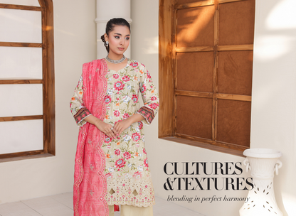 🌸 🌹 MTF – ROSE & VOGUE ✨ Digital Printed Doria Embroidered Laserkari Cotton 2025
Collection ✨