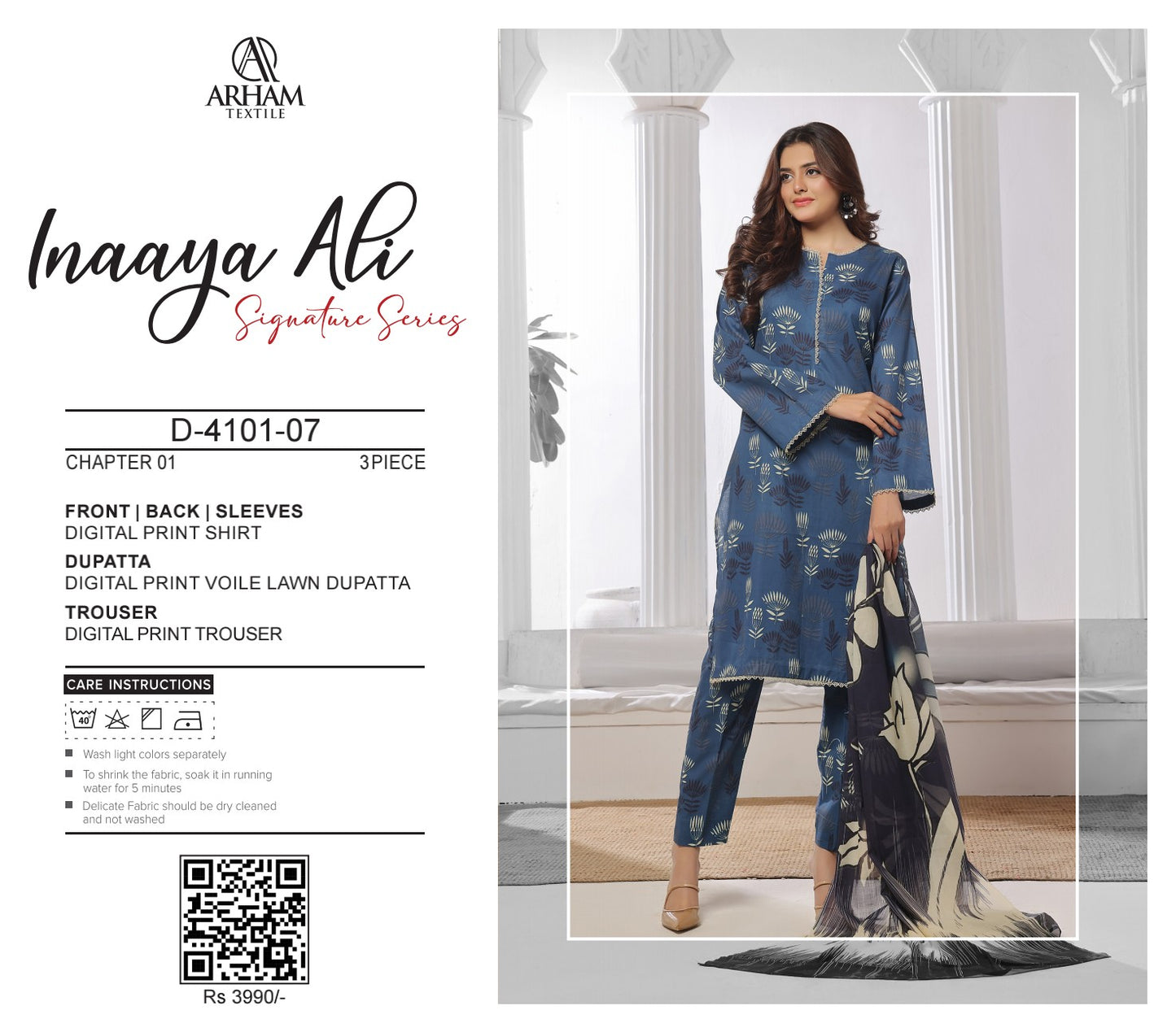 Inaaya Ali By ARHAM TEXTILE 3P