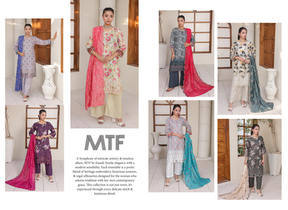 🌸 🌹 MTF – ROSE & VOGUE ✨ Digital Printed Doria Embroidered Laserkari Cotton 2025
Collection ✨