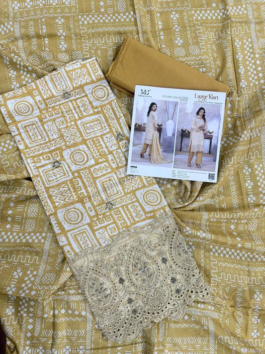 Luxury Summer Collection 
LASER KARI BY MOOSAJEE Design# D-0301-03