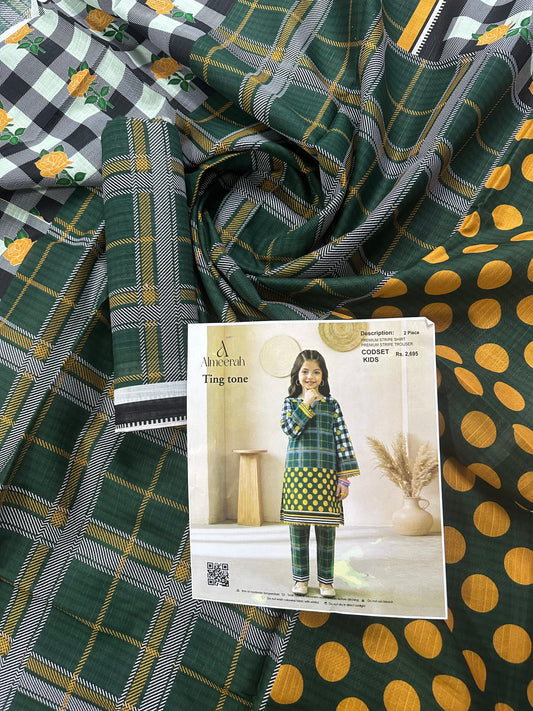 Almeerah Ting Tone Unstitched Kids 2Pcs Collection