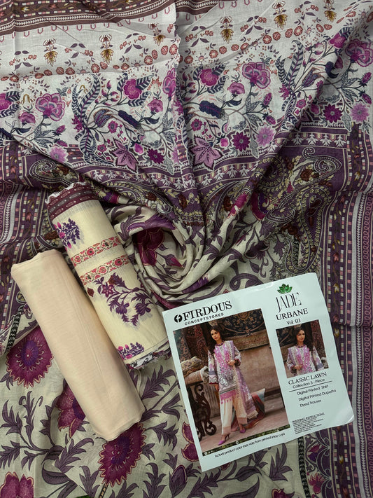 FIRDOUS JADE Pastel Pink 3-Piece