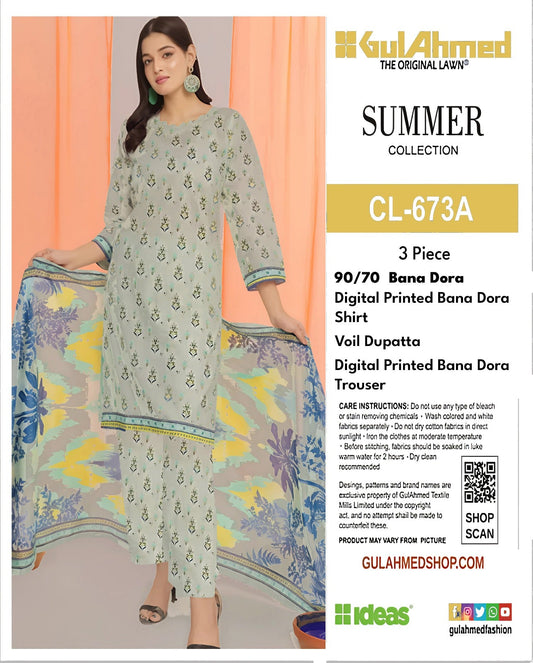 GULAHMED STRIPE LAWN BANADORA 3PC