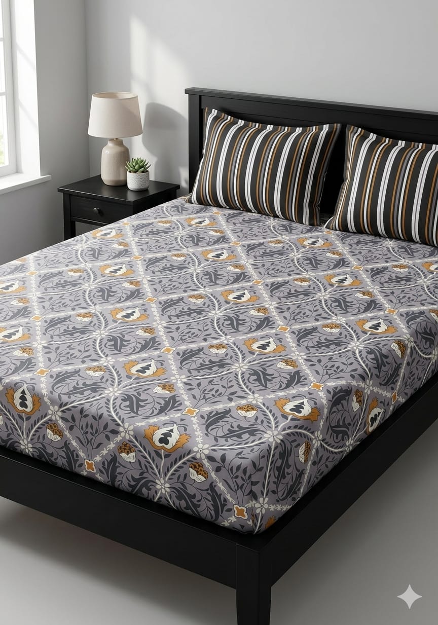 SALONIKA PURE COTTON BEDSHEETS Most Demanding Collection Full Printed King Size Bedsheets