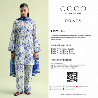 COCO Flora -1A - PRINTS 3PCS UNSTITCHED COLLECTION