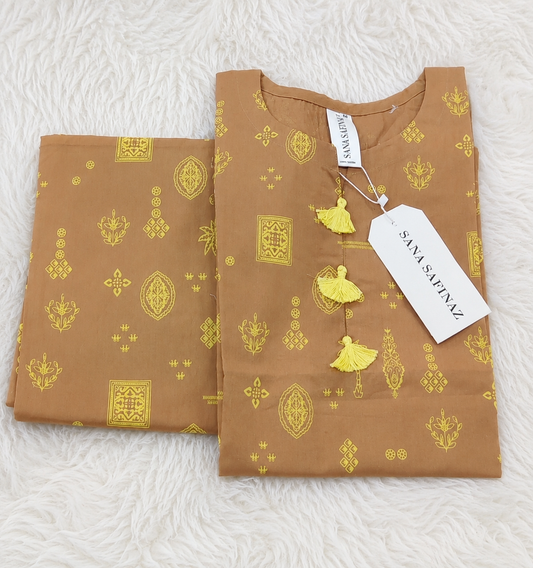 SanaSafinaz Stitched 2PCs Brown Minor Fault