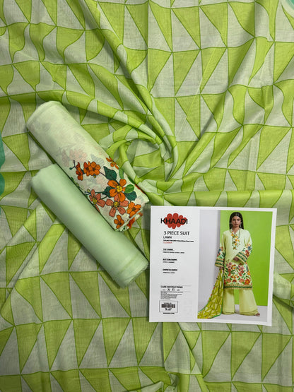 Khaadi Peacock - 3 PCs Printed Bana Dora Lawn Unstitched Collection