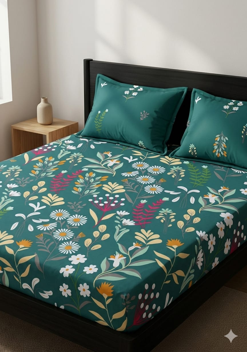 SALONIKA PURE COTTON BEDSHEETS Most Demanding Collection Full Printed King Size Bedsheets