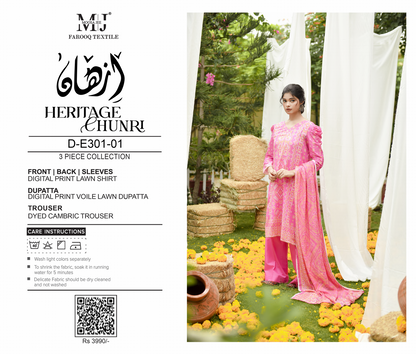 MoosaJee 100% Original Heritage Chunri Unstitched 3Ps👌🔥