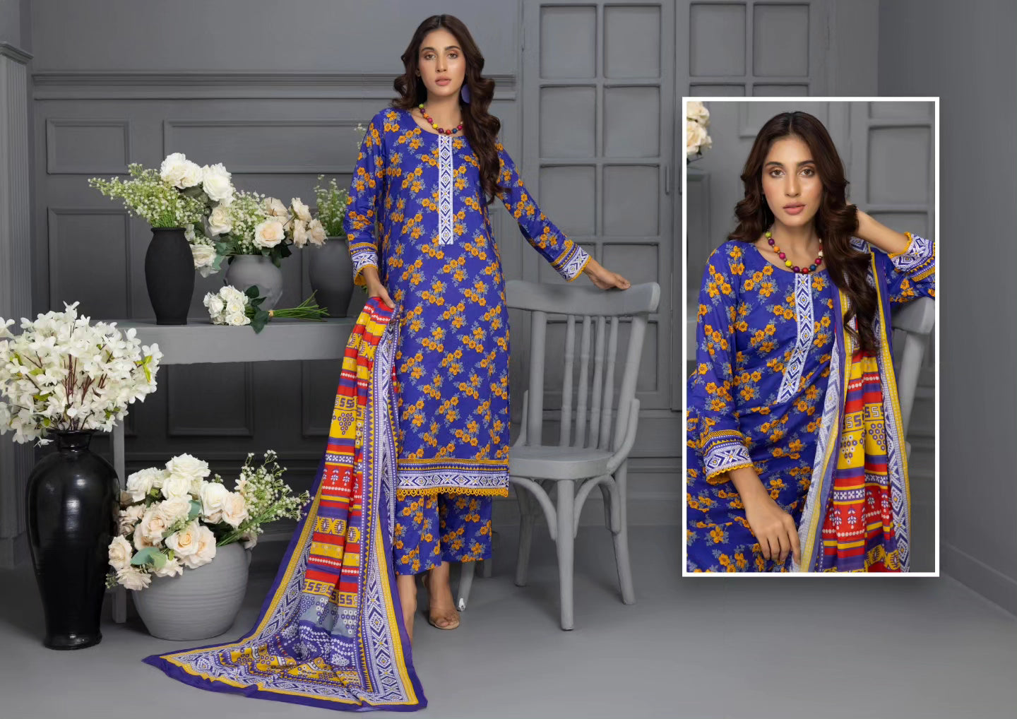 RABEA IDENTIC  Digital Premium Printed 3 Piece 
By SHARIQ TEXTILE