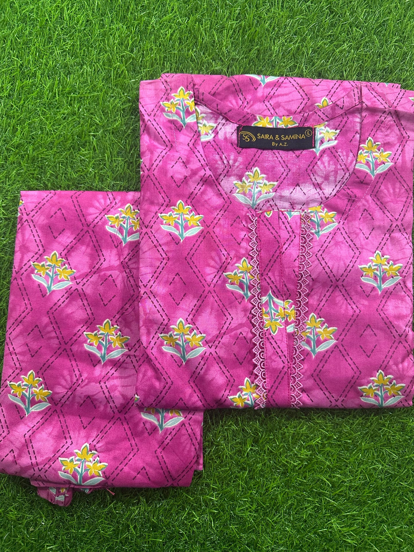 Saira & Samina Stitched CORDSET 2PCs Pure Lawn – Ready to Wear Collection