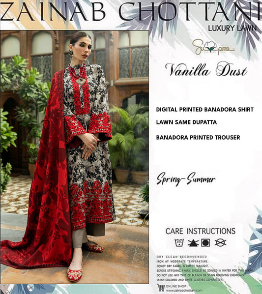 Zainab Chottani Banadora Unstitched 3P🔥