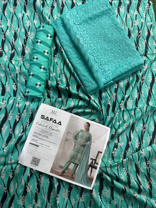 MJ Safaa Print Kari Lawn Collection – Chapter S - Premium Printed Lawn 3-Piece Suit Design#D-E0501-06