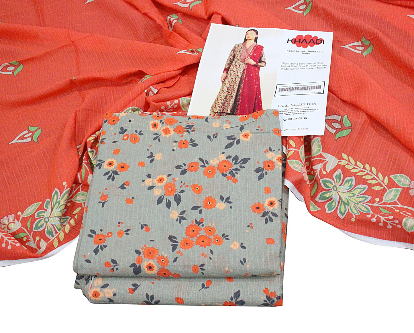 KHAADI Doria Stripe 3P Unstitched Ladies Suit