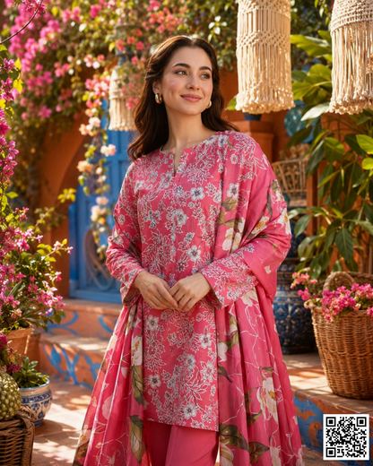 ZAMAN PRINTED UNSTITCHED 3PCS COLLECTION
