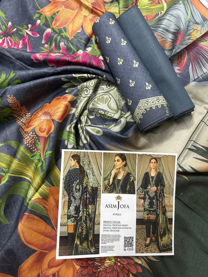 ASIM JOFA 3PC UNSTITCHED DIGITAL PRINTED COLLECTION