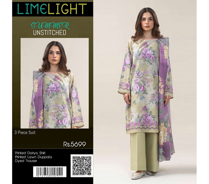 Limelight – Deep Violet - Doriya Unstitched 3 PCs Unstitched Suit