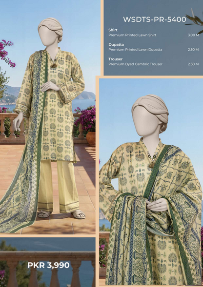MTJ Original (WSDTS-PR-5400) Printed Lawn Unstitched Collection – Summer 2026
