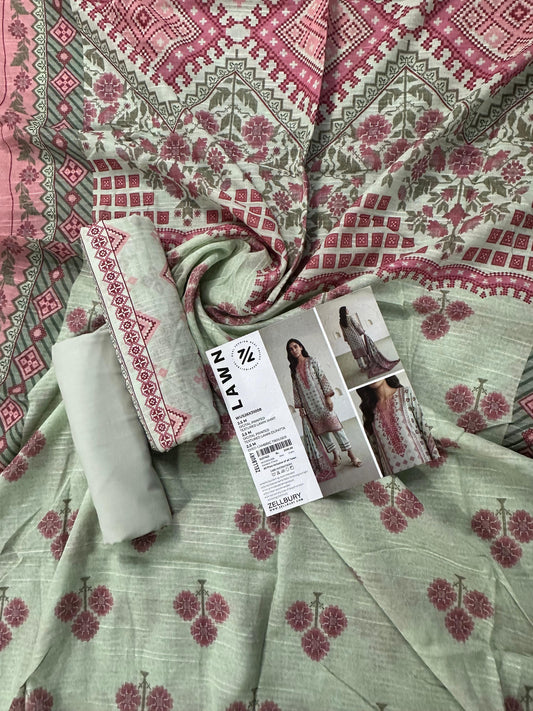 Zellbury (D.C:- WUS26X31008 ) Unstitched 3pcs Lawn Collection