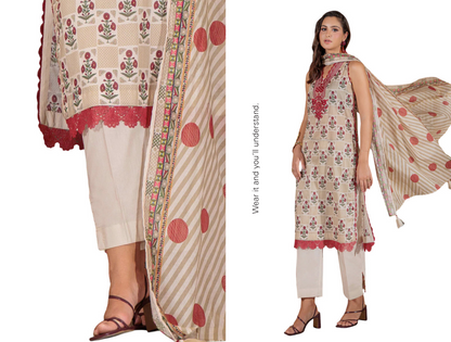 RUQAYYAHS – Digital Printed Embroidered Lawn Collection 2026 Design # 07