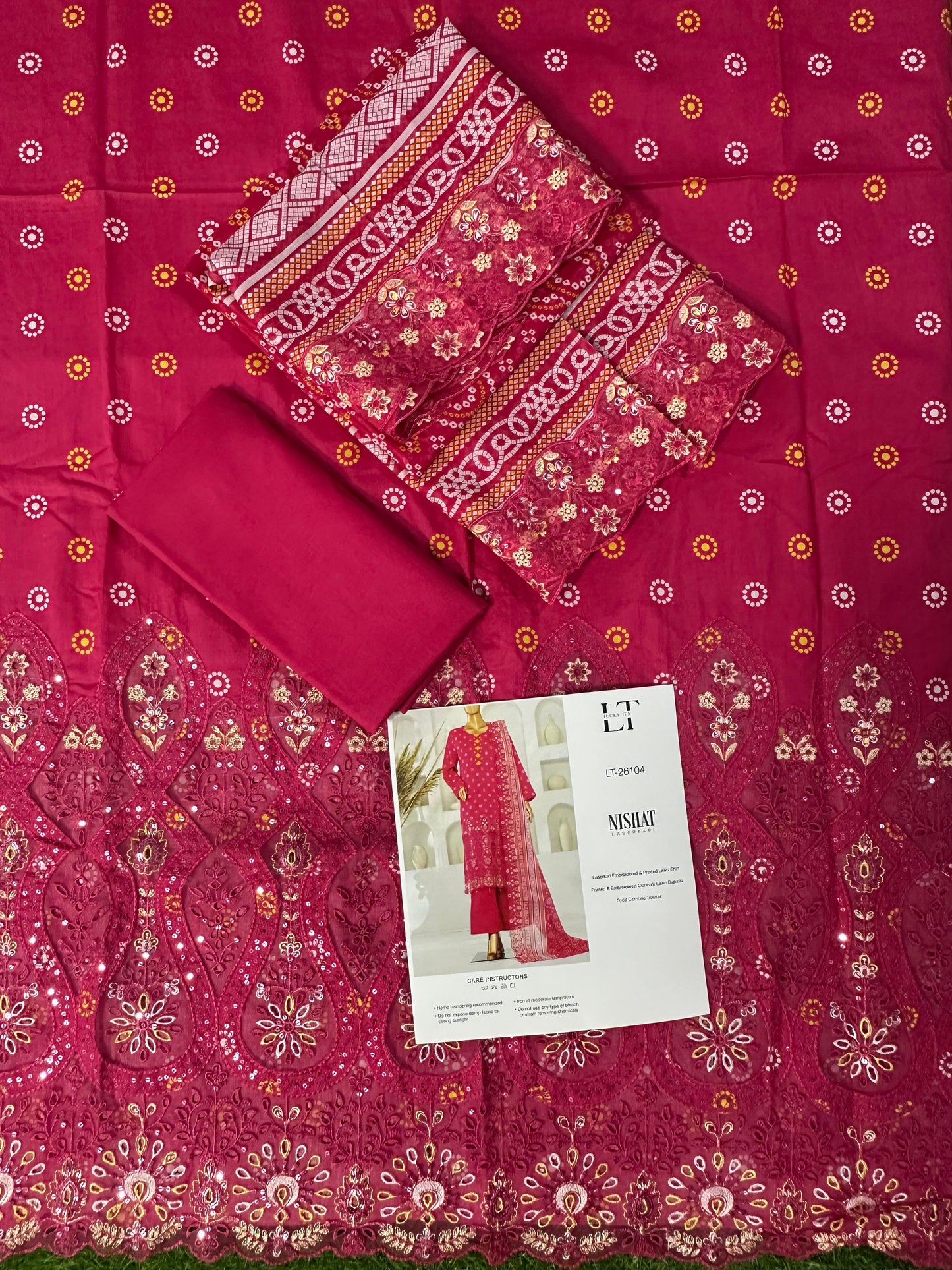 🌟🌿NISHAT LASERKARI – Embroidered Luxury Collection 2026🌿🌟
✨ Buy Lucky Textile Alert ✨ Design# LT_26104
