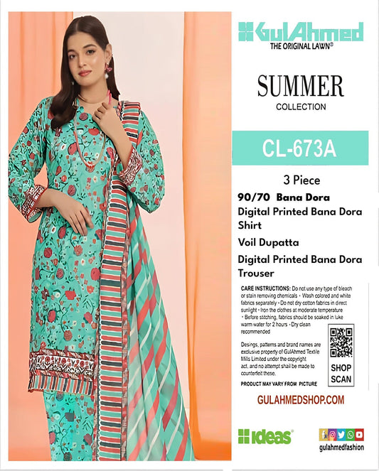 GULAHMED STRIPE LAWN BANADORA 3PC