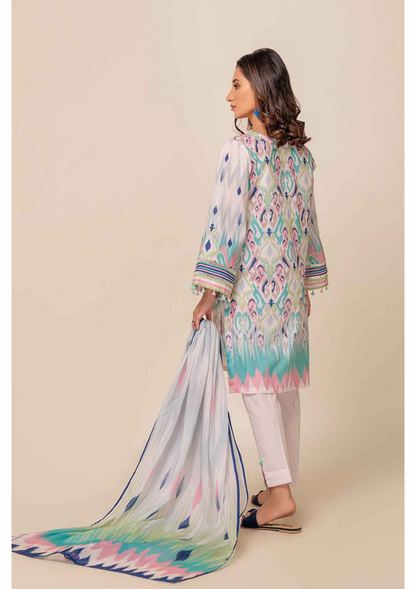 Bonanza Satrangi 100% Original Lawn Dupatta Unstitched 3 Piece