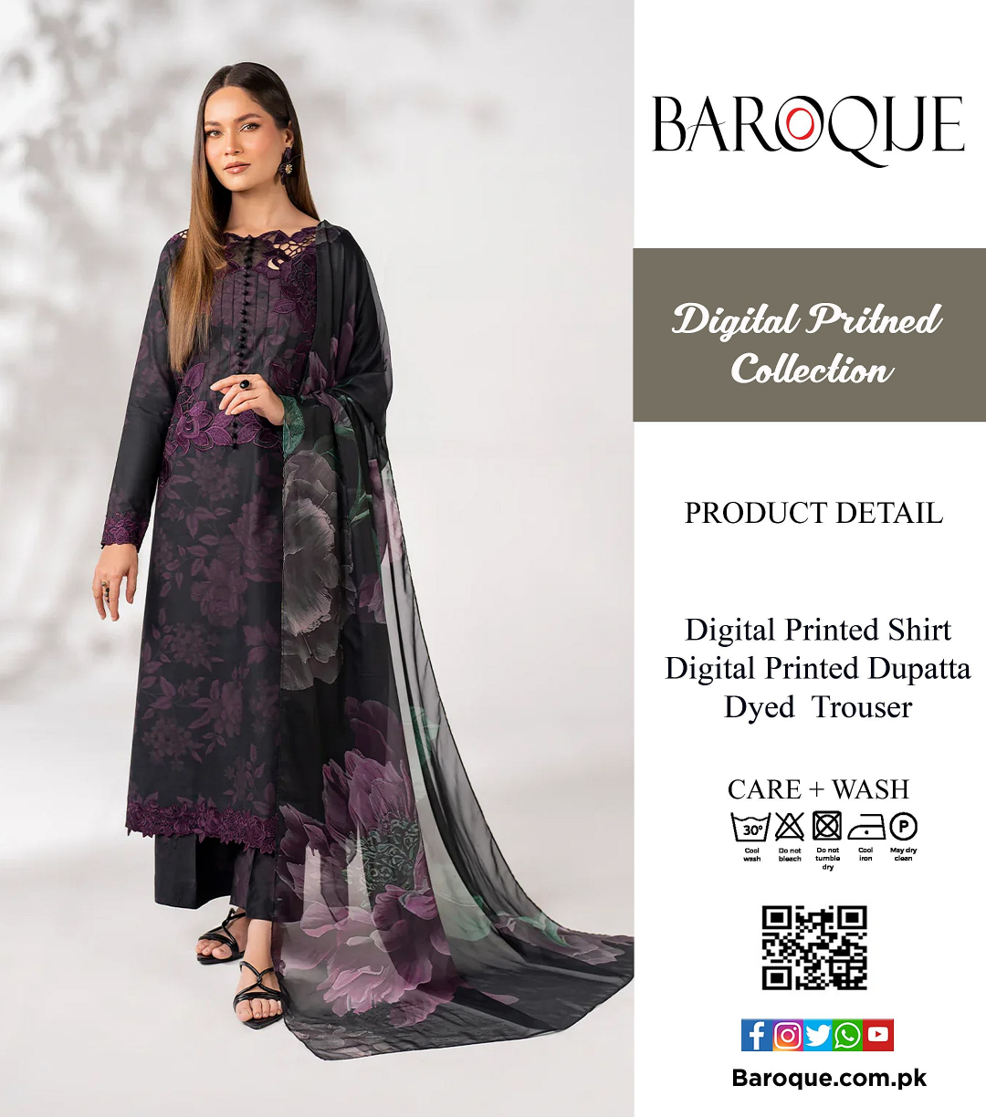 BARØQUE LAWN COPY 3 PIECE