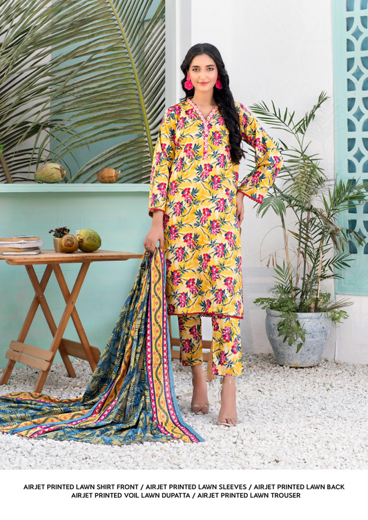 Zesh Unstitched Lawn 3 Piece 100% Original 🔥❤️