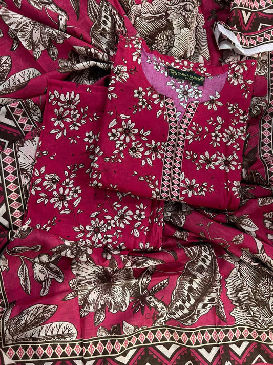 Saira Samina Pink Stitch 3Pcs