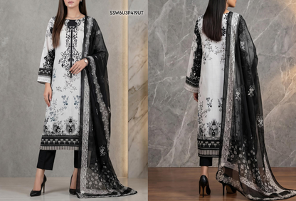 Eshaal Premium 3PC Lawn Collection Design No# SSW6U3P419UT