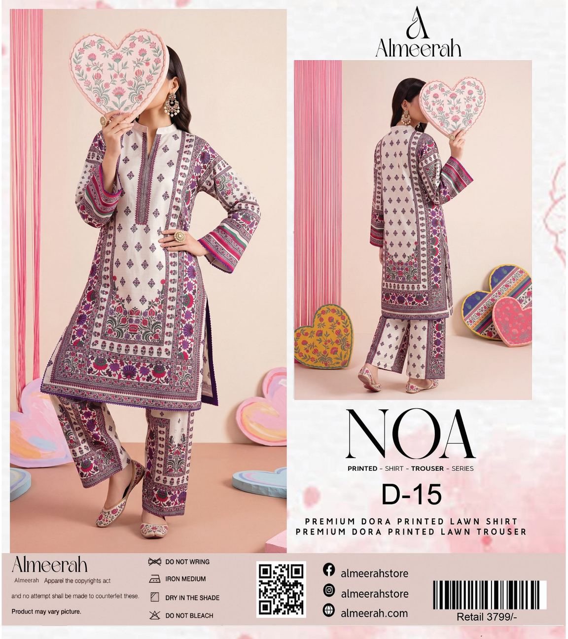 Almeerah - NOA 2 Pcs Unstitched collection Design No 15