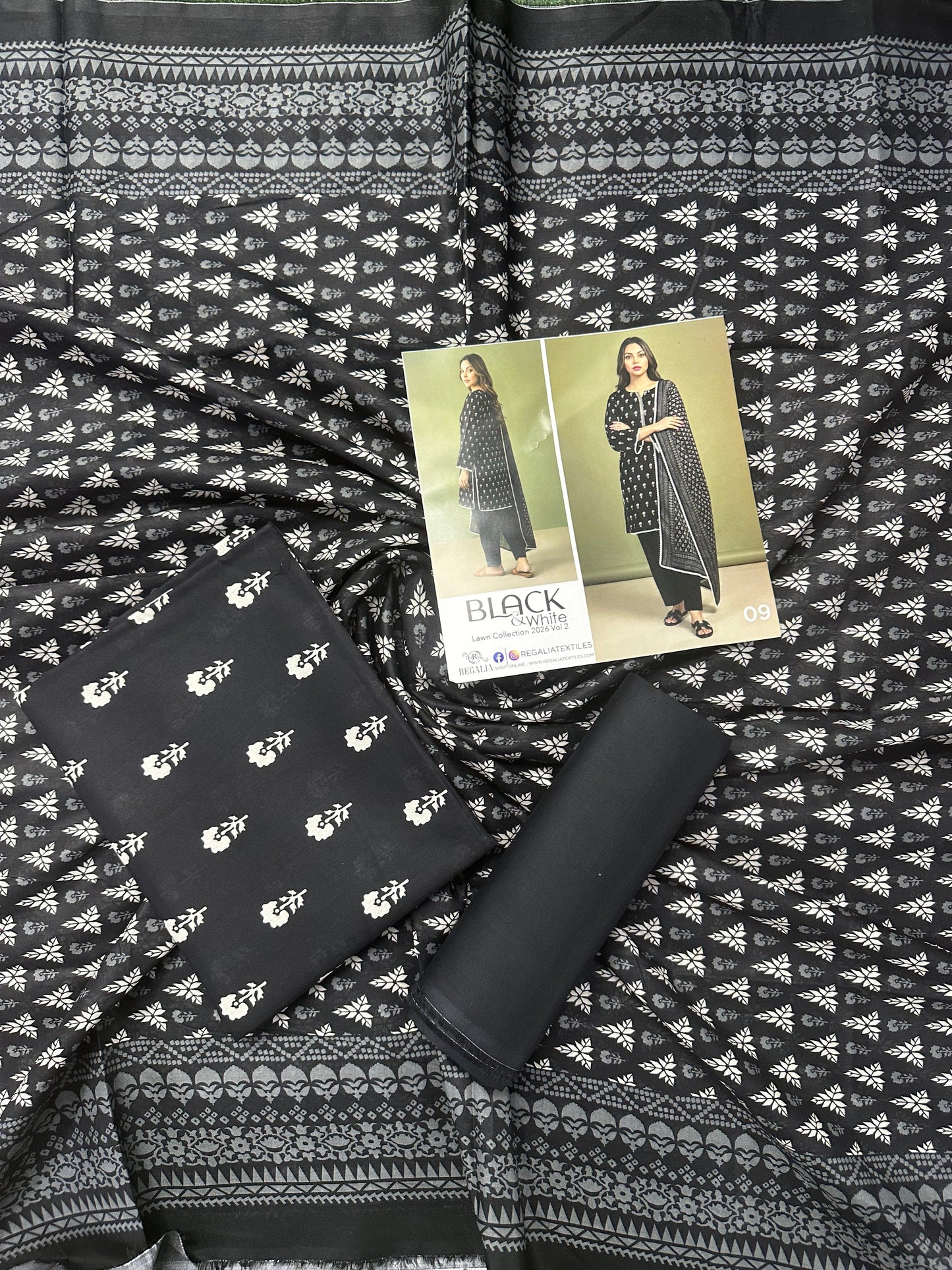 Salina Black & White Lawn Collection Vol-2 Design # 9