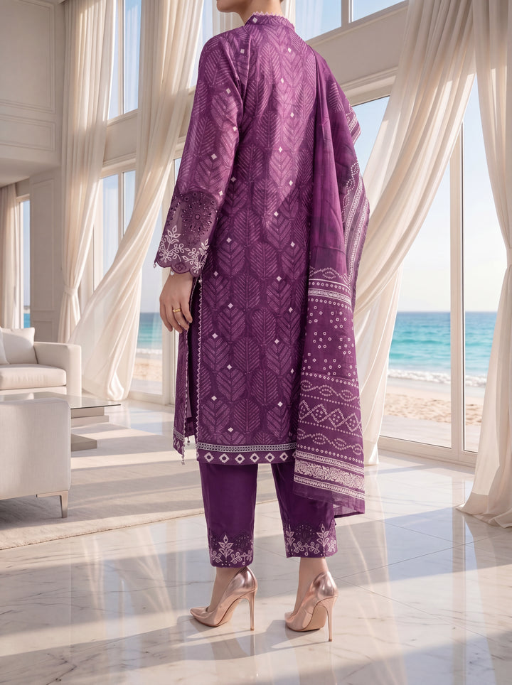 Fleur By Almeerah – Amethyst Glow - Digital Chundri Lawn