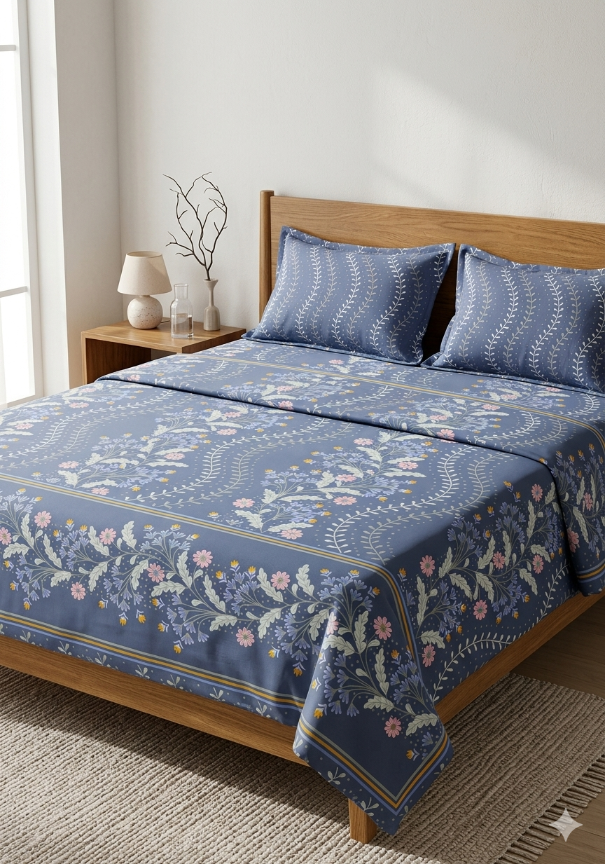 SALONIKA PURE COTTON BEDSHEETS Most Demanding Collection Full Printed King Size Bedsheets