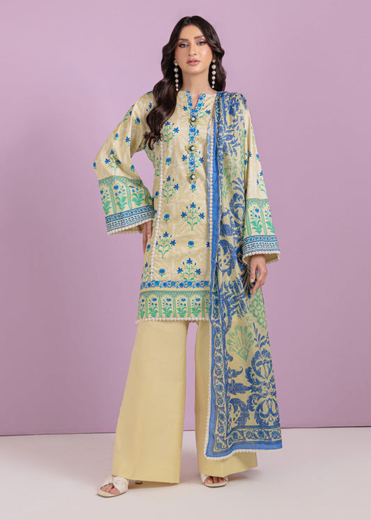 Bonanza Satrangi Unstitched Carved Floral - 3 Pc (WU3PPBS25LIUN08)🔥🥰