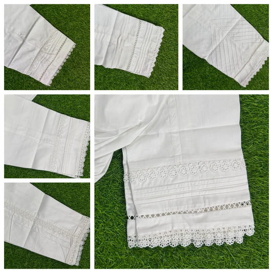 Stitched White Extra Large Trouser Random Designs