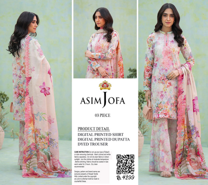ASIM JOFA 3PC UNSTITCHED DIGITAL PRINTED COLLECTION